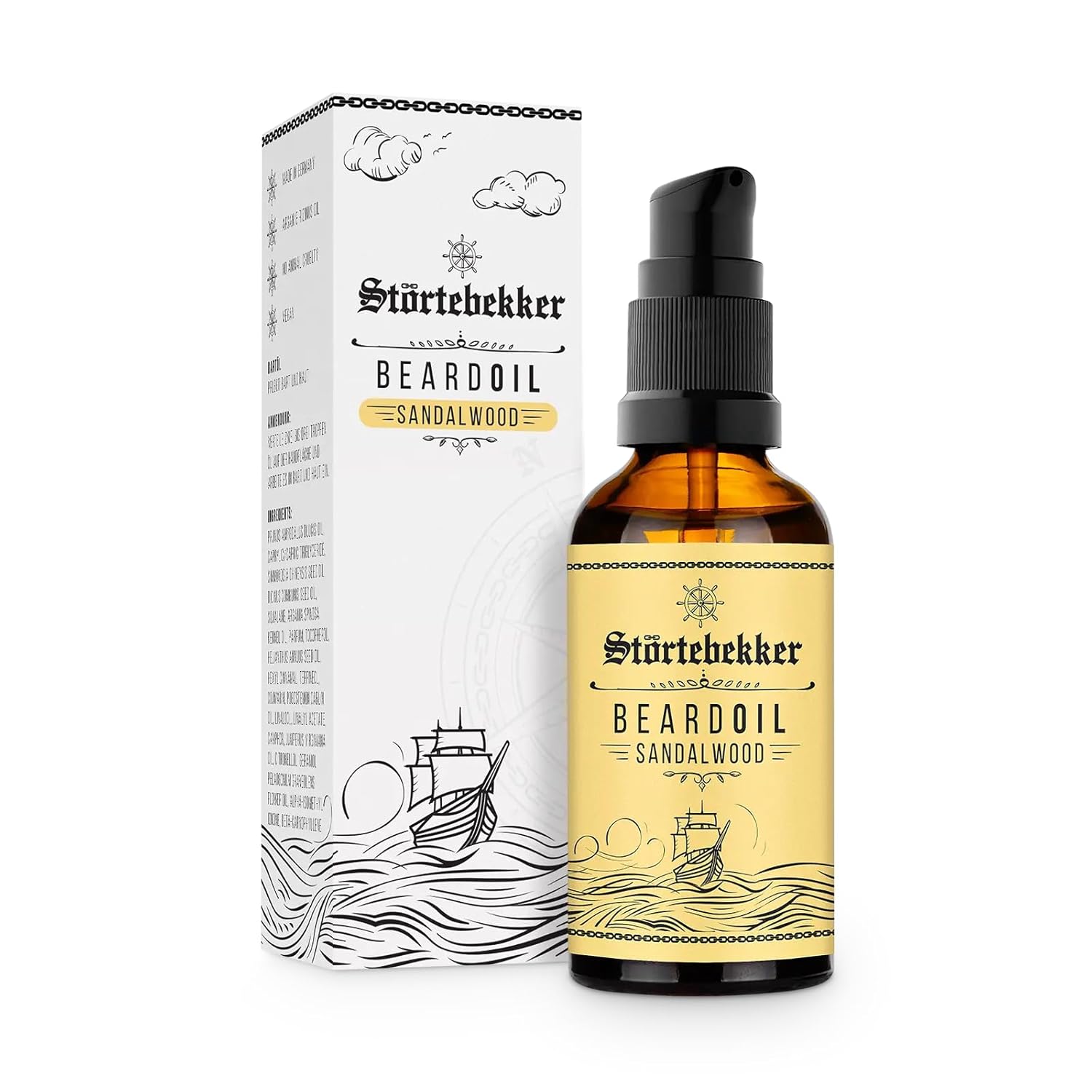 Detalle de Störtebekker Premium Bartöl Sandelholz – 50 ml, vegan, Made in Germany