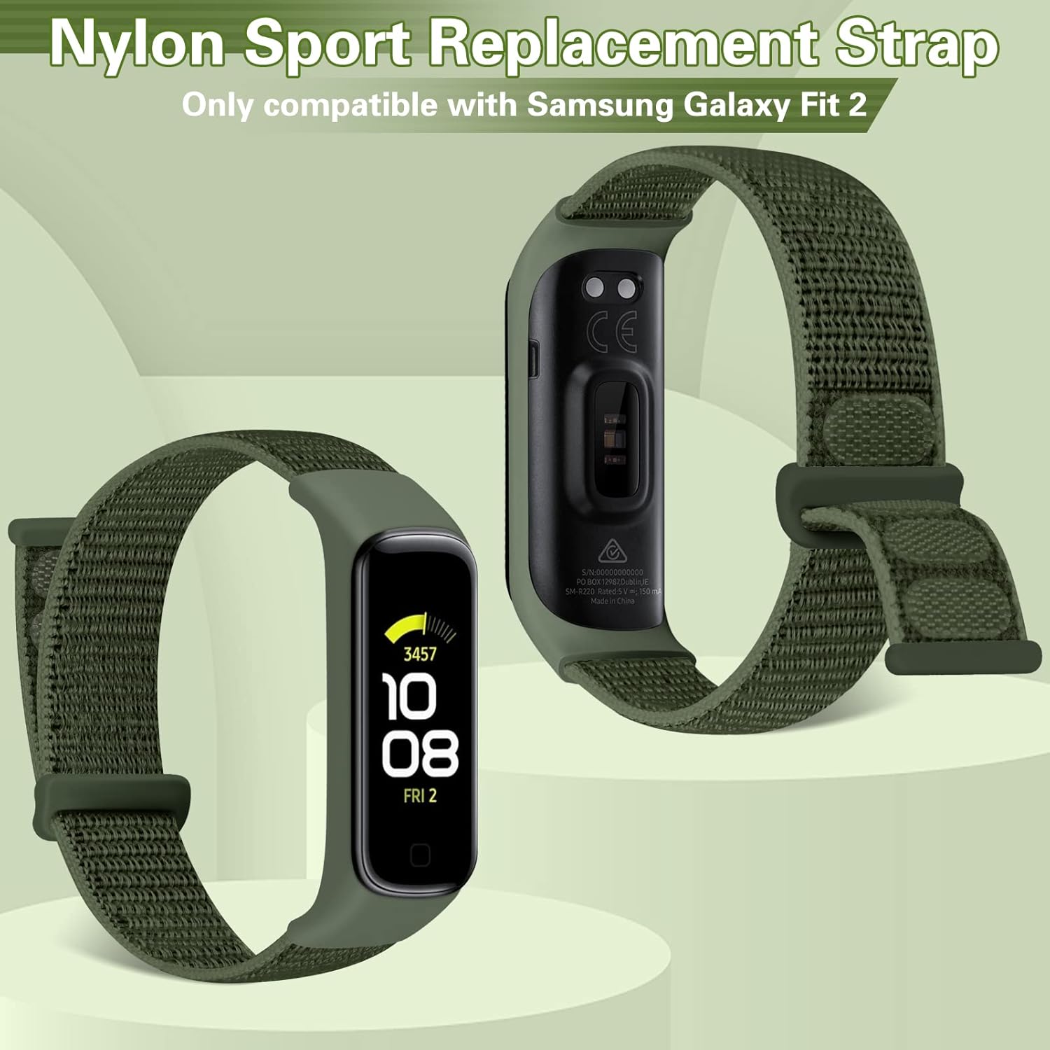 Thumbnail 1 de TumpCez Solo Loop Nylon Strap for Samsung Galaxy Fit 2 (adjustable sports replacement band)