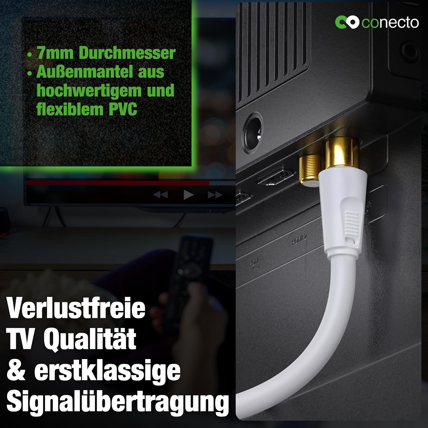 Detalle 1 de conecto Koaxialkabel TV 20 m 4fach geschirmt