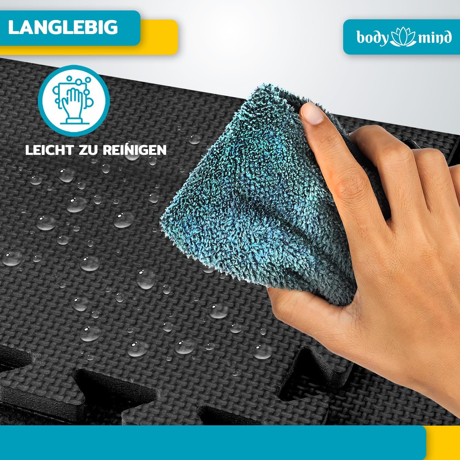 Thumbnail 4 de Body & Mind Boden-Schutzmatten XXL Set – Fitnessmatte Puzzle-Matte aus EVA (54-teilig, ca. 1,36 m²)