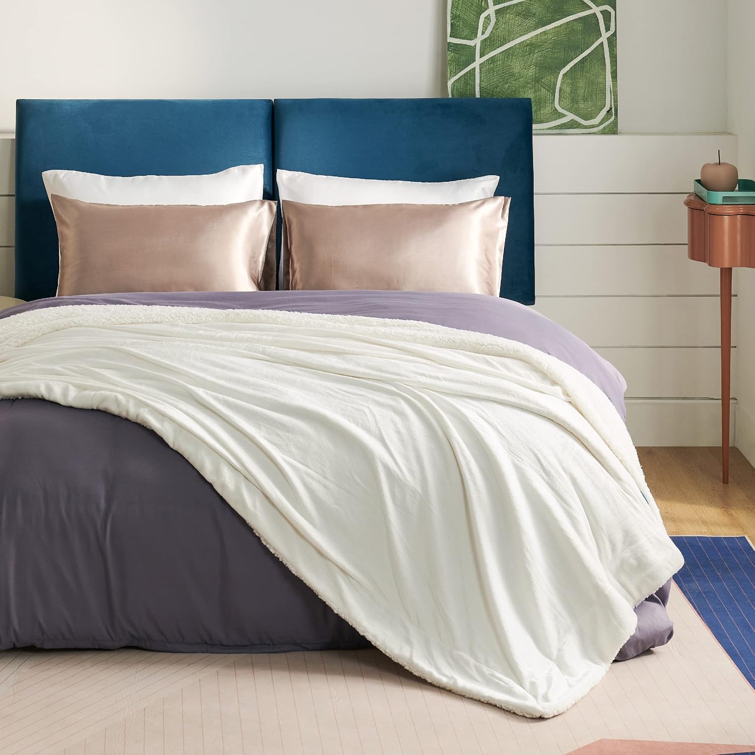 Detalle de Bedsure Sherpa Fleece Throw Blanket 220x240cm