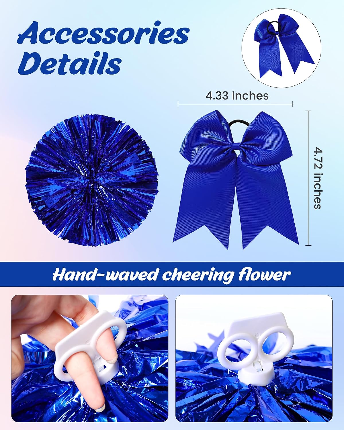 Thumbnail 4 de WooHand Girls' Cheerleader Costume Set with Pom-Poms and Socks