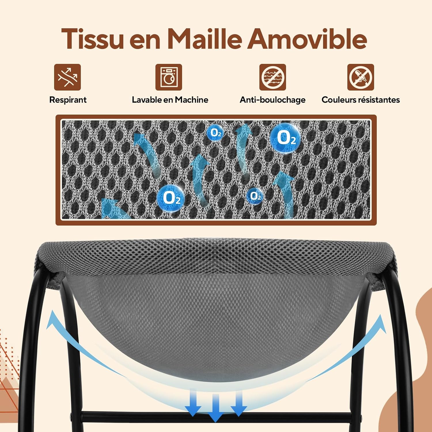 Detalle 2 de LIFLIX Hamac pour chat debout Gris đ±