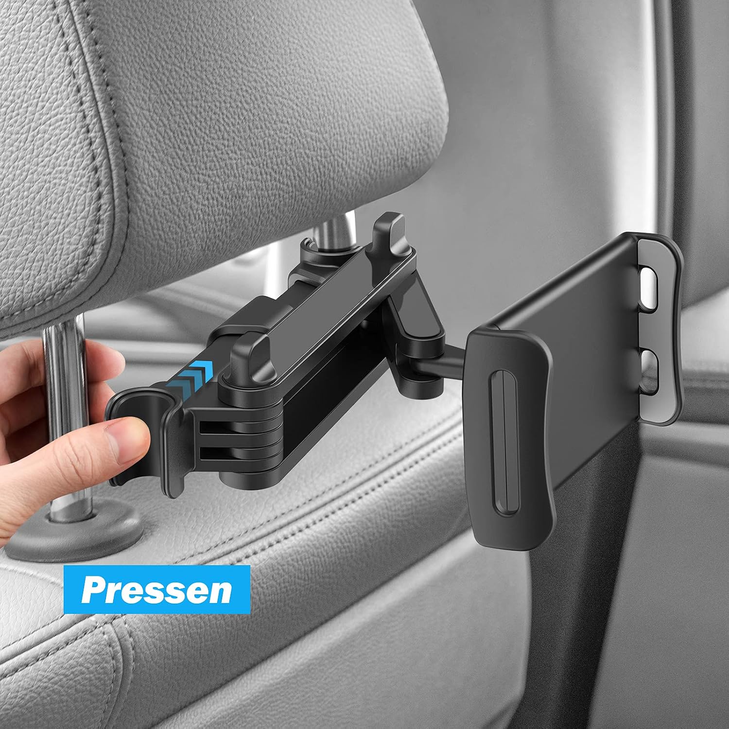 Detalle de Shawe Verstellbare Tablet-Halterung Auto – Universal KFZ-Kopfstützenhalterung für 4,7–10,5 Zoll Tablets und Smartphones