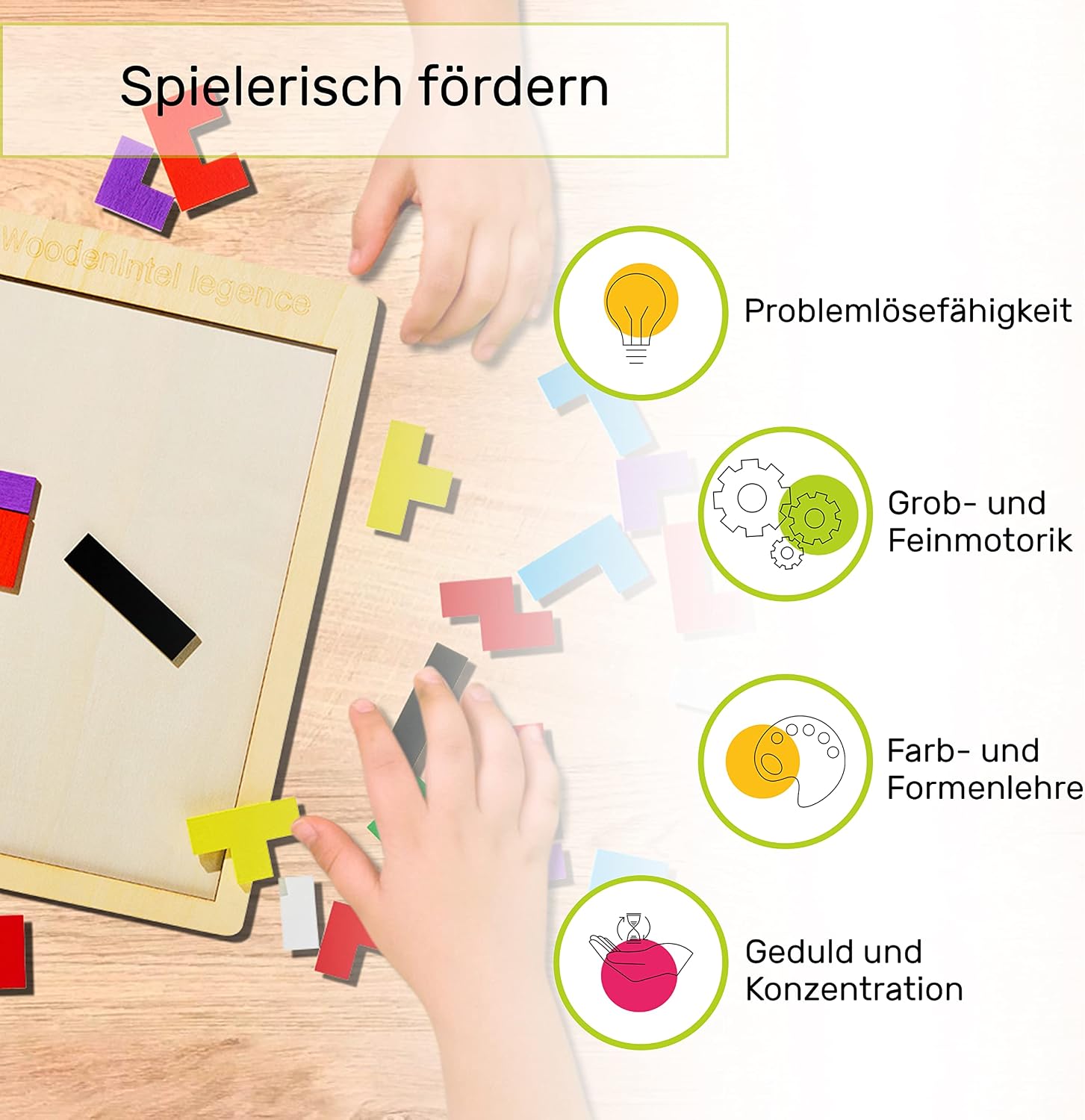 Detalle 2 de CUBIDI Kreatives Montessori Tangram Puzzle 3D