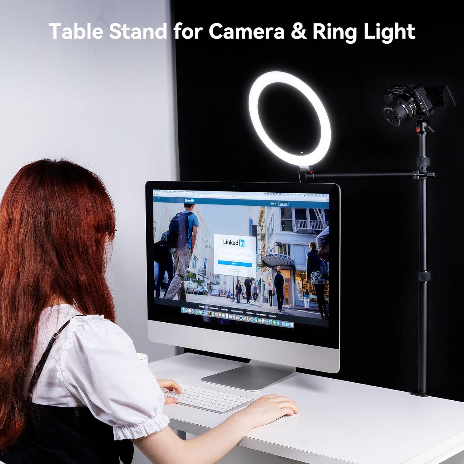 Detalle de SMALLRIG Support de table 3992 avec rotule 1/4" et bras magique pour éclairage et prises de vue