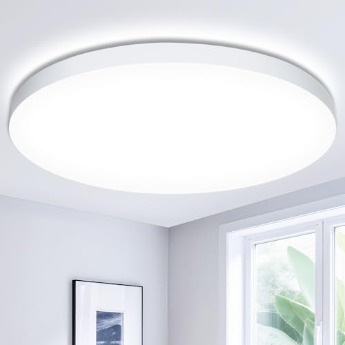 Detalle de Swoieltr plafón LED de techo 24W, 2000 lm, IP44 y 6500K (Ø28 cm)