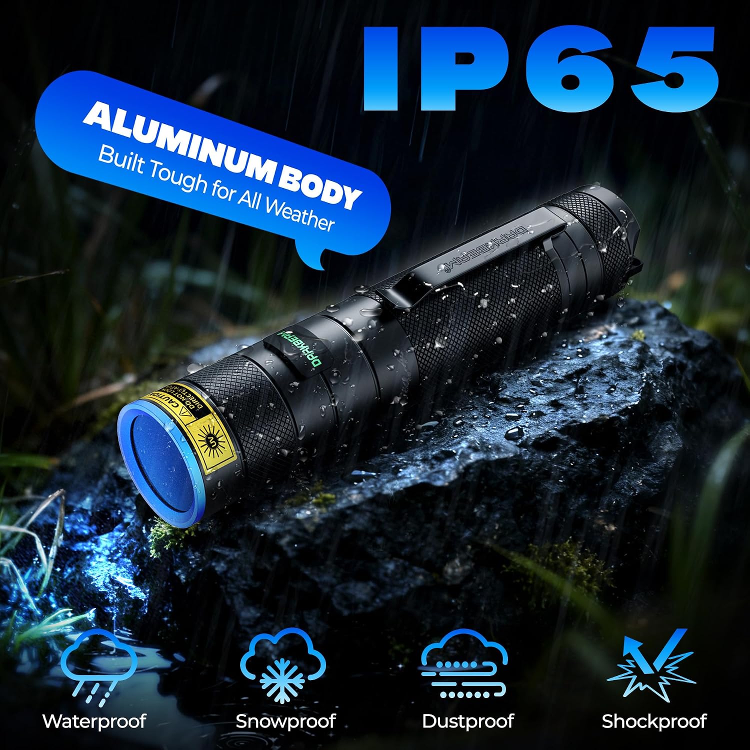 Thumbnail 6 de DARKBEAM B03 – latarka UV 365 nm, 4-rdzeniowa, ładowana przez USB-C