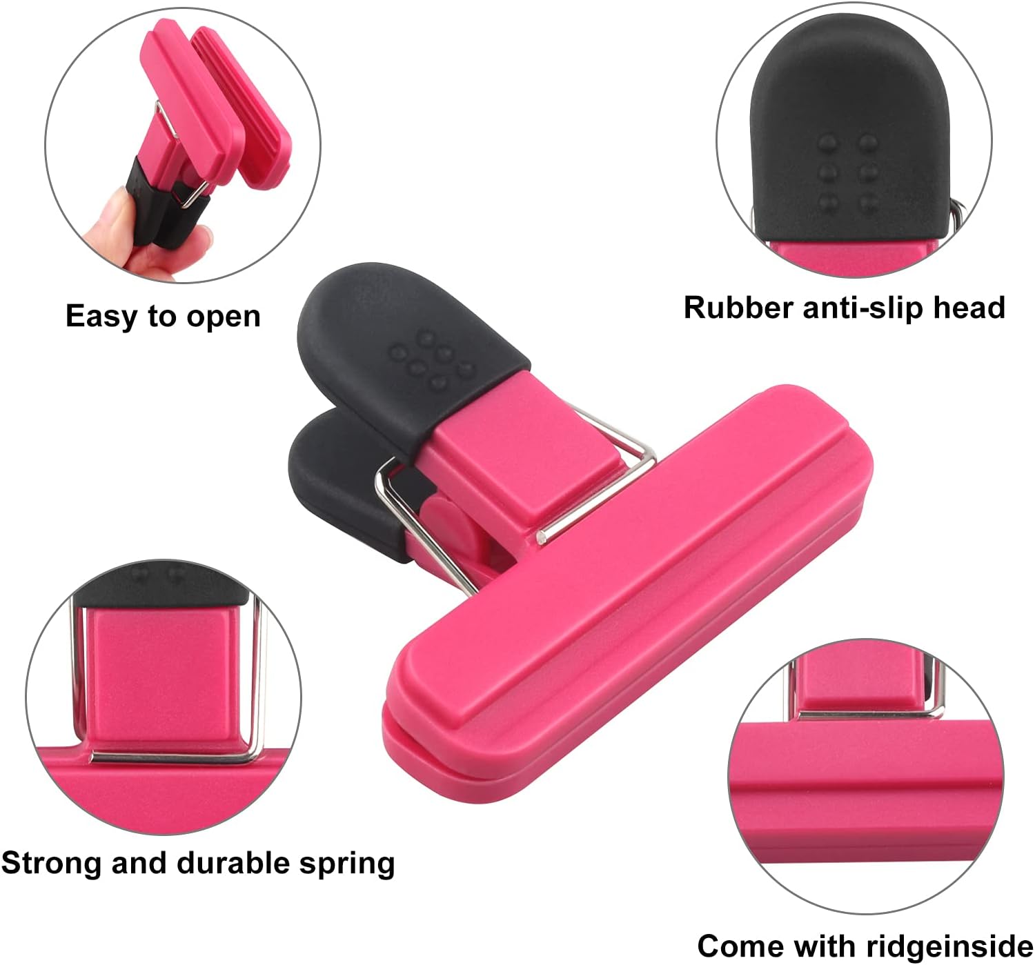 Detalle de MEKEET 9Pcs Food Clips for Bag Sealing – Reusable Kitchen Clips in 3 Colours