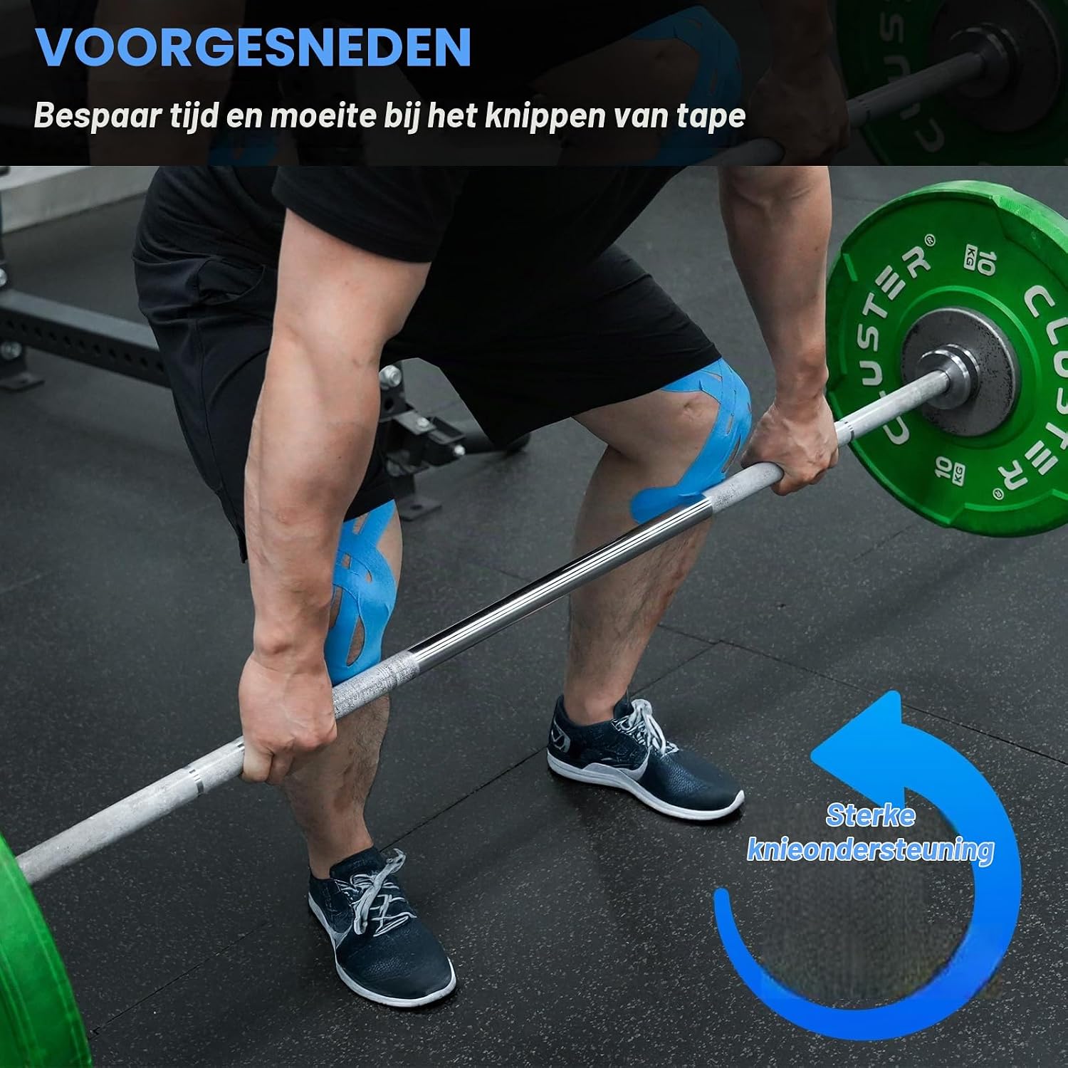 Detalle de GTAGKOMMEN Knie-10Beige kinesiotape voor de knie, voorgesneden en latexvrij