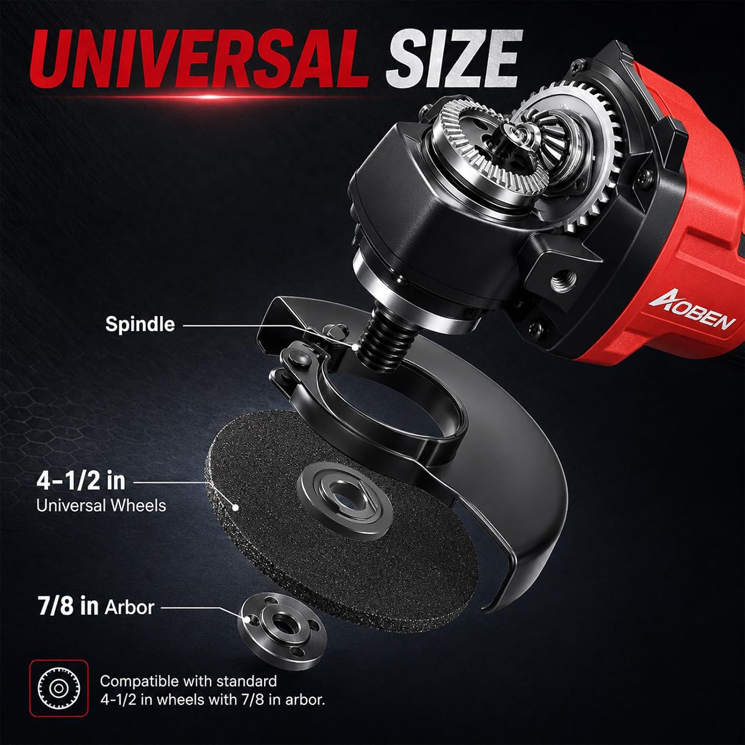 Detalle 2 de AOBEN 21V Cordless Angle Grinder, 4-1/2-Inch Brushless, 3-Speed