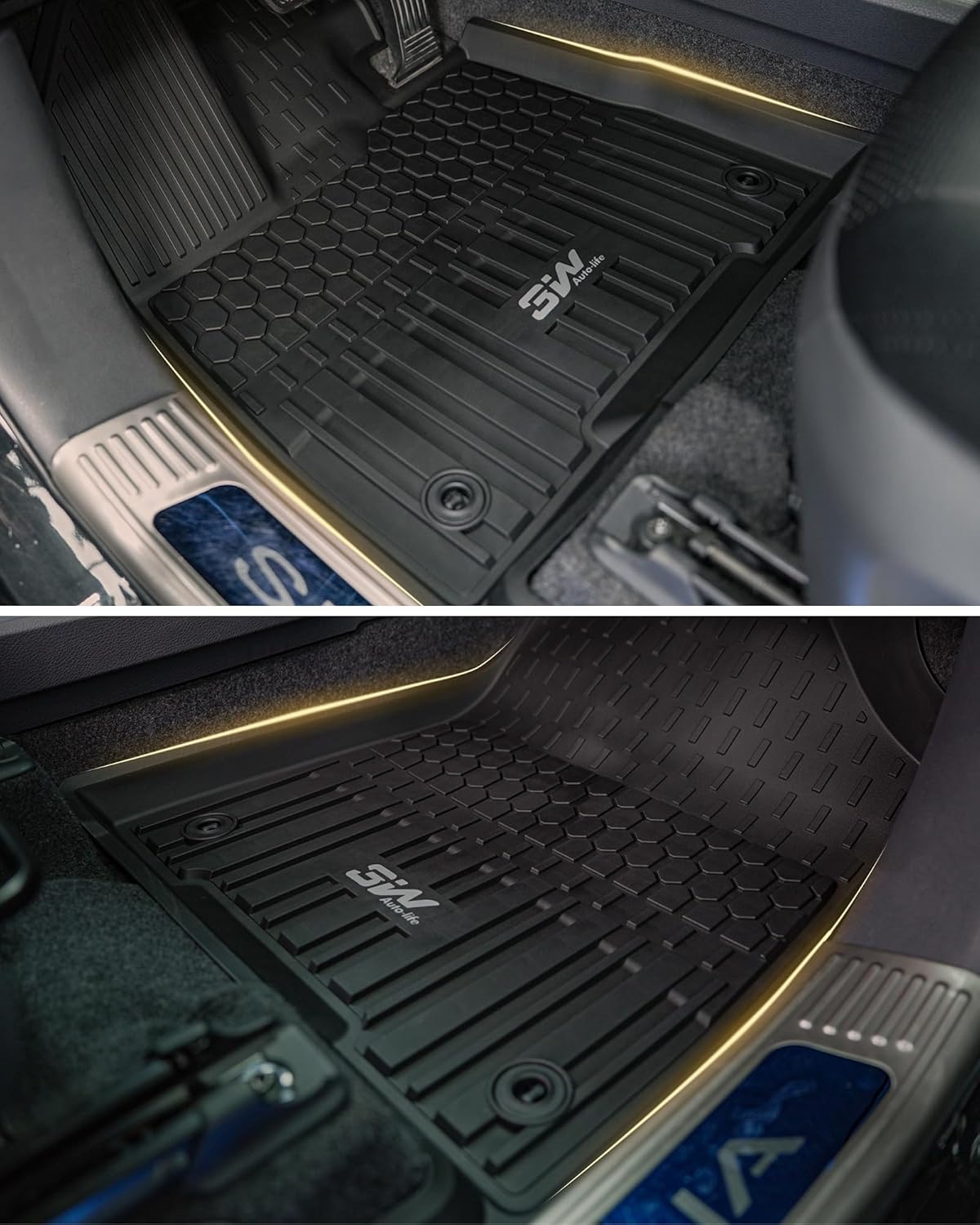 Thumbnail 1 de 3W Floor Mats for Toyota Tacoma Hybrid (2024–2026): Custom Fit All-Weather TPE Floor Liner Set