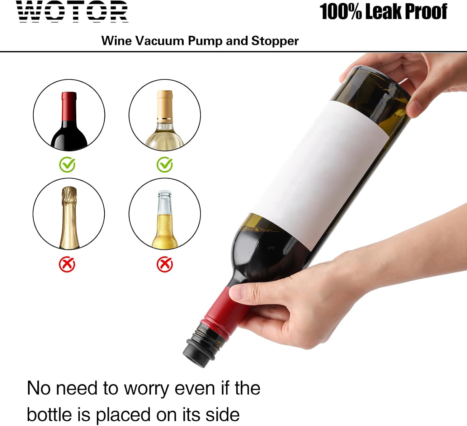 Thumbnail 3 de WOTOR Wine Saver 4 Stoppers 🍷