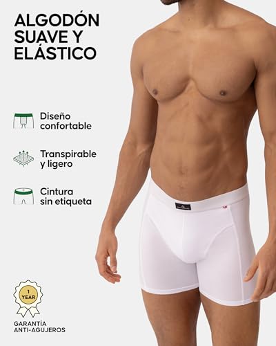 Thumbnail 2 de DANISH ENDURANCE Calzoncillos Hombre Boxer Algodón Premium – Pack 3 o 10, Blanco, Talla L