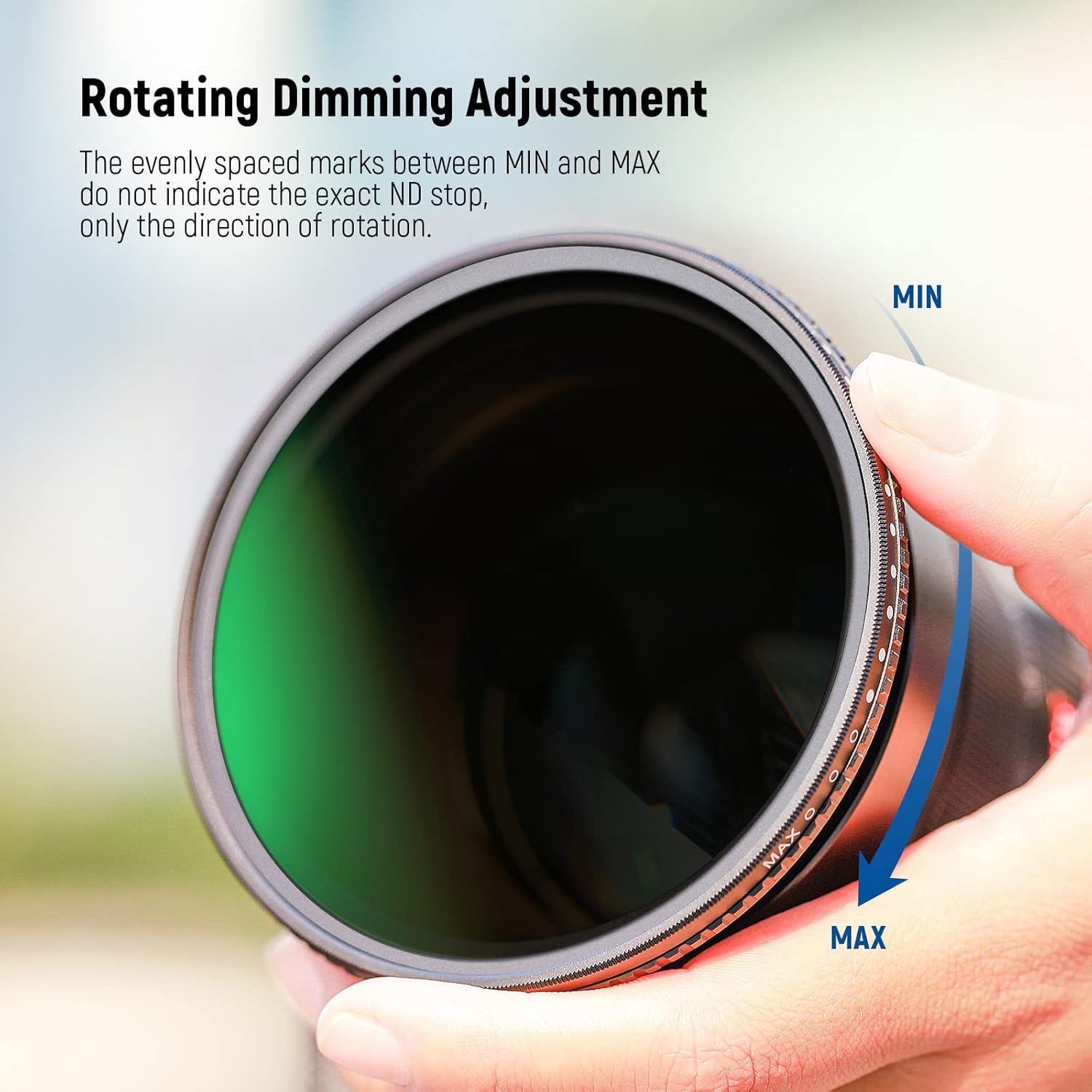 Detalle de NEEWER 46mm Variable ND Filter ND3-ND1000: Practical review for UK shooters