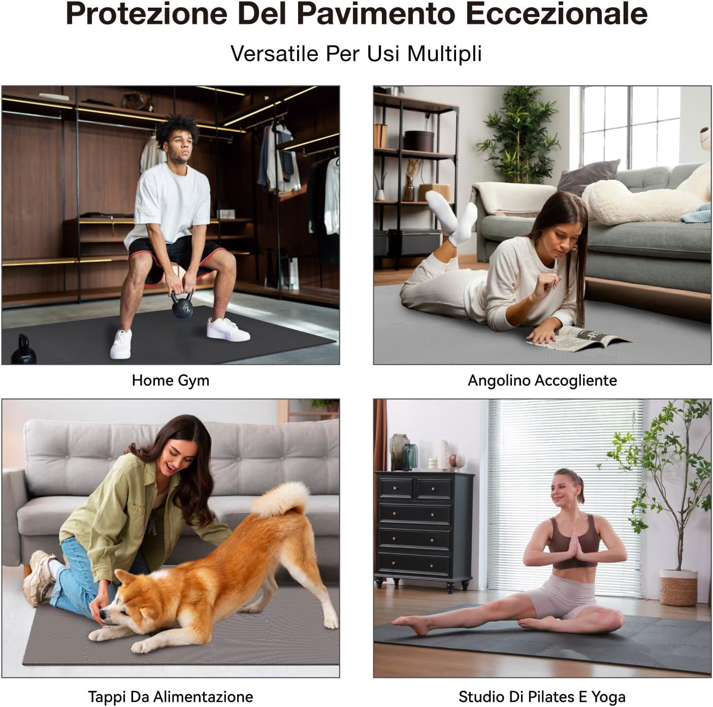 Detalle de AIRHOP Set 18 pezzi tappetini palestra in EVA a incastro 30x30 cm, antiscivolo e ammortizzanti