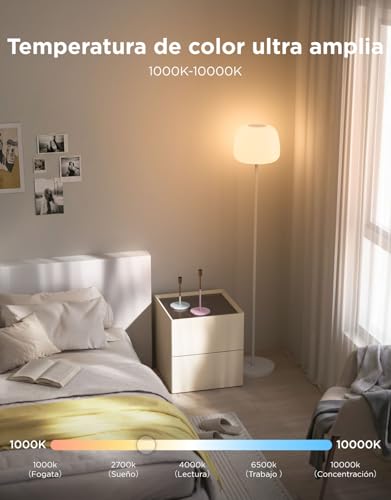Detalle de Govee Lantern Lampada da Terra RGBICWW con Effetto Halo – LED 1400 lm, altezza regolabile