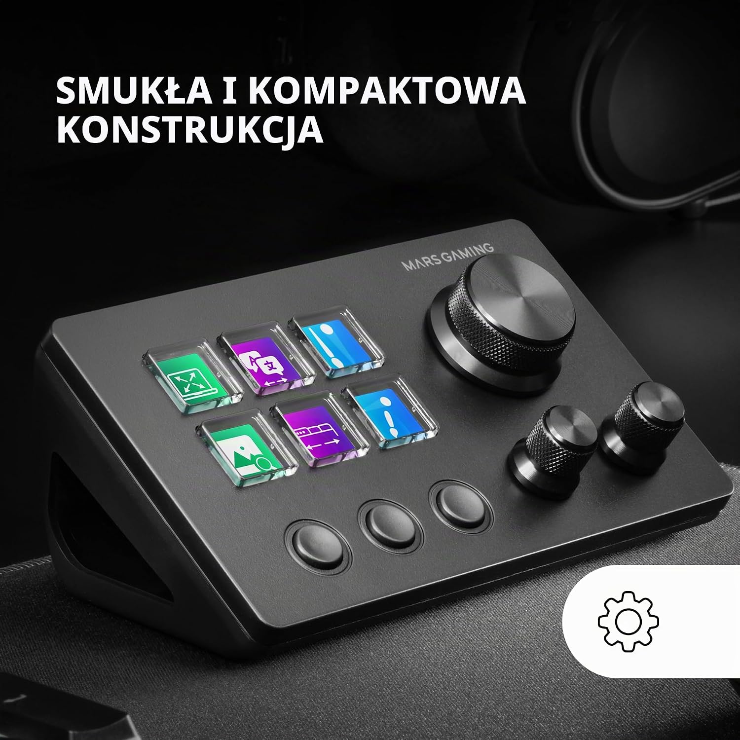Thumbnail 1 de Mars Gaming MSD-TWO – kompaktowy panel sterujący, 6 klawiszy LCD i 3 pokrętła
