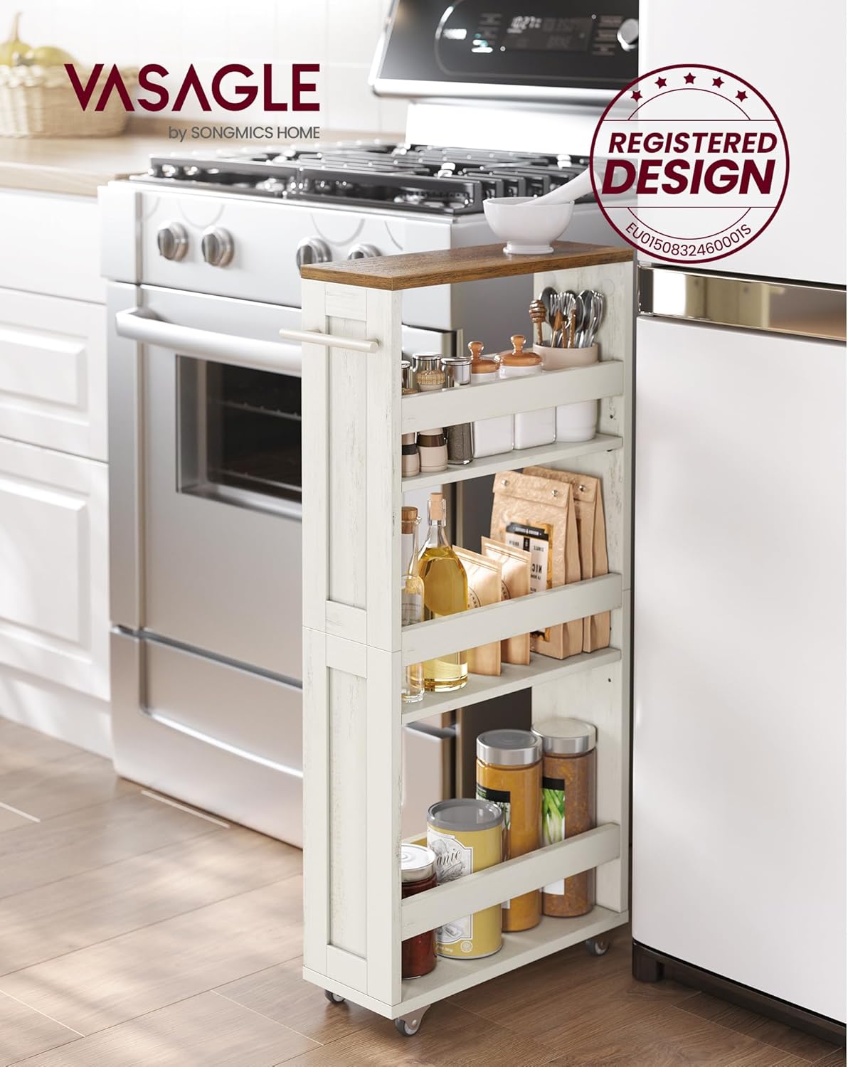 Thumbnail 1 de VASAGLE LRC050K01 Carrello 4 ripiani 15 cm