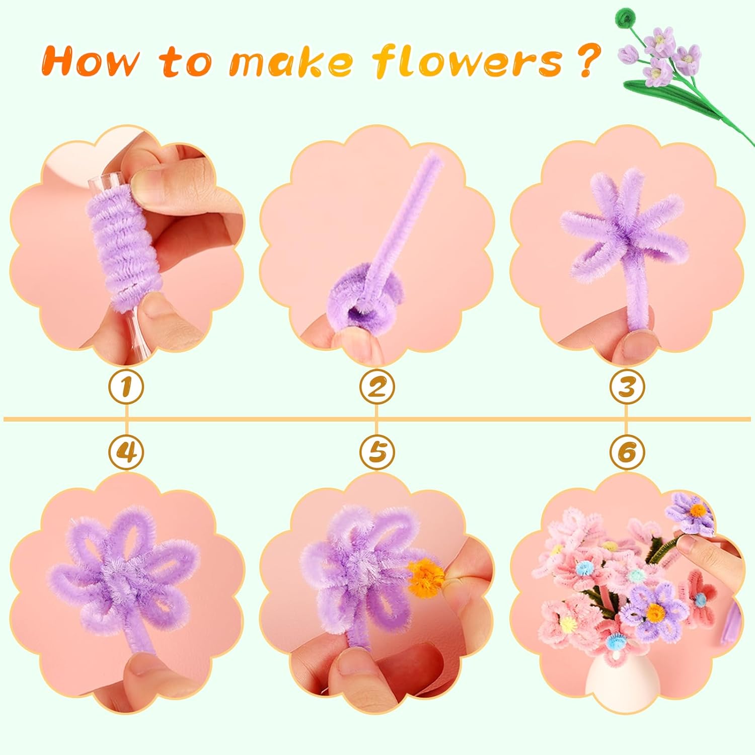 Thumbnail 4 de ZXIIXZ 100Pcs Pipe Cleaners – Creative DIY Craft Stems for Flowers, Animals, and Home Décor