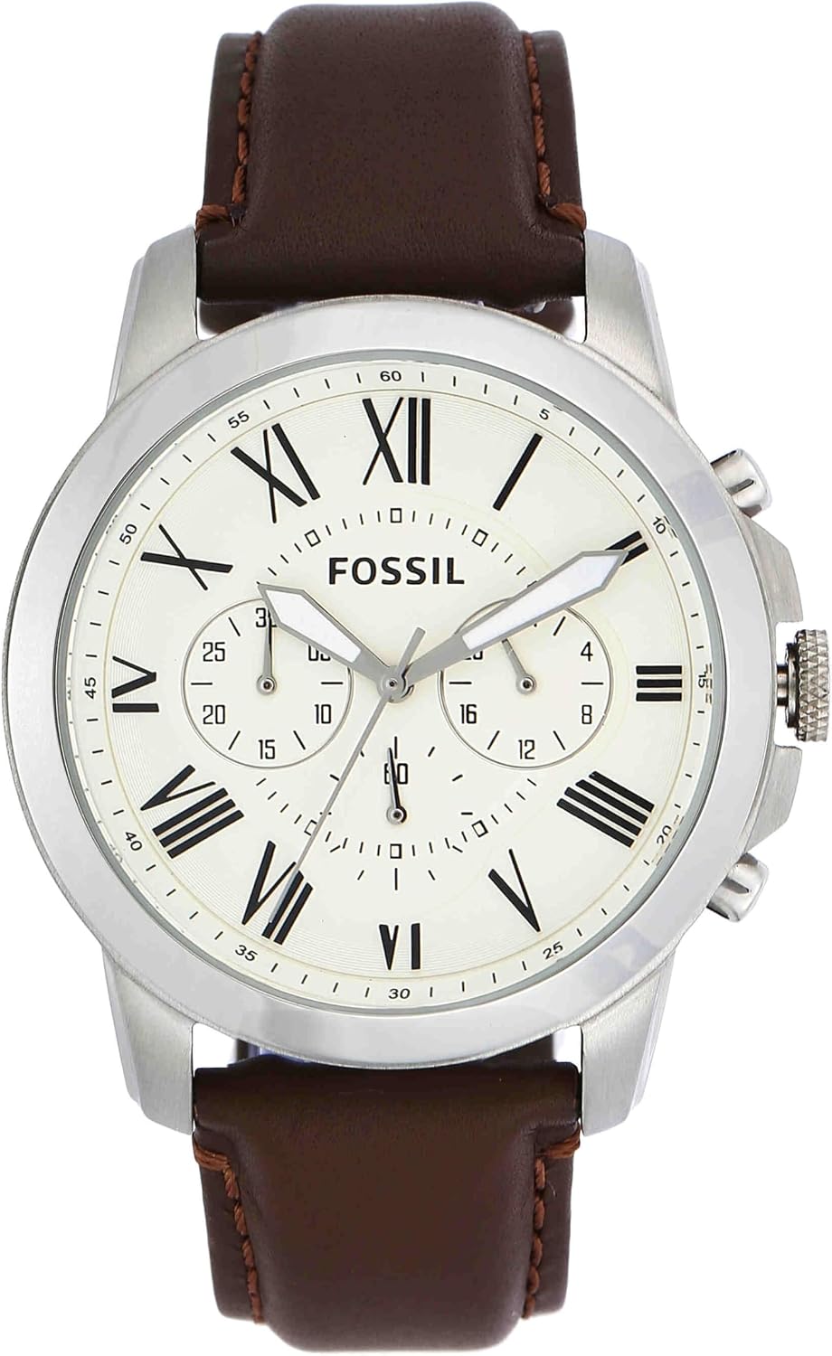 Detalle de Fossil Grant orologio da uomo: cronografo al quarzo con scelta tra bracciale in acciaio o cinturino in pelle
