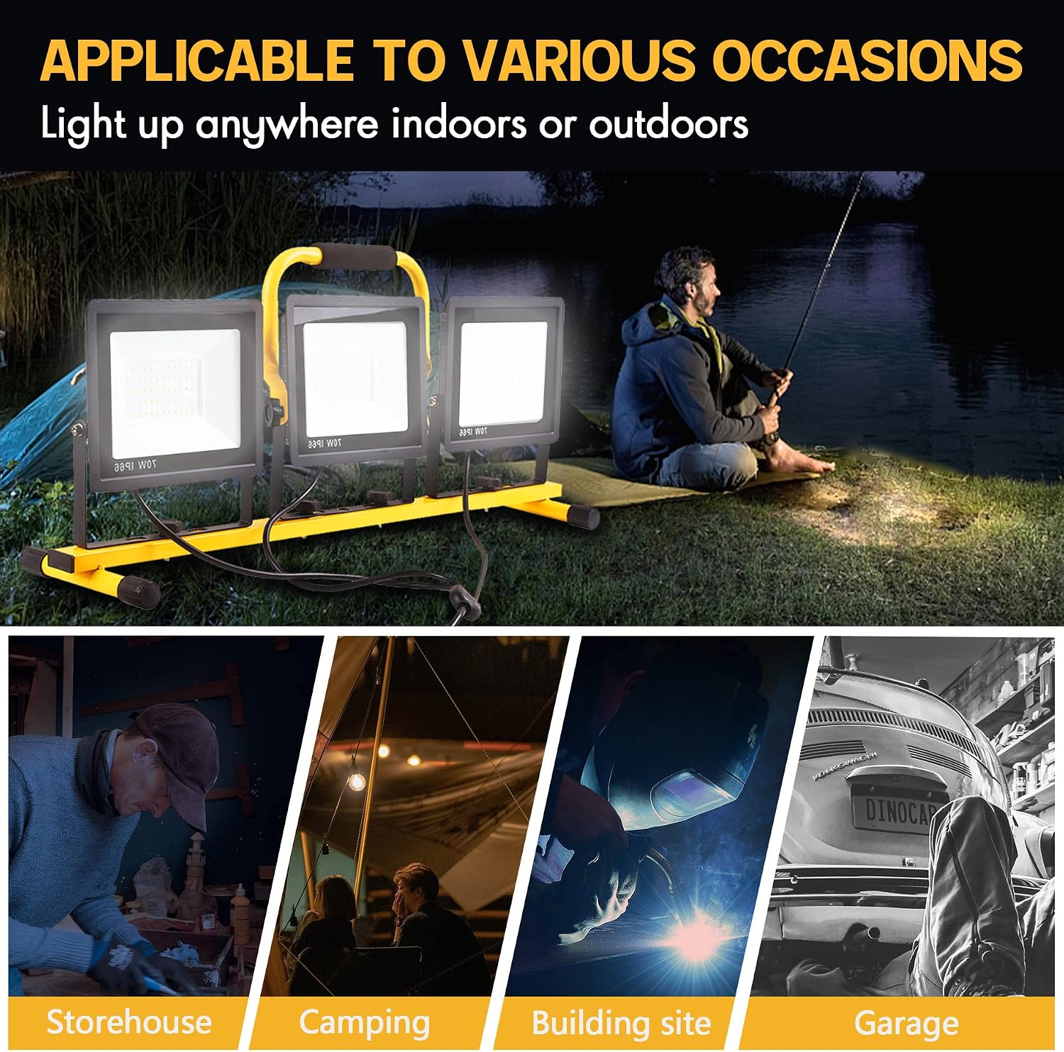 Detalle 2 de GUWELL 23-WL-02 Three-Head LED Work Light with Foldable Tripod