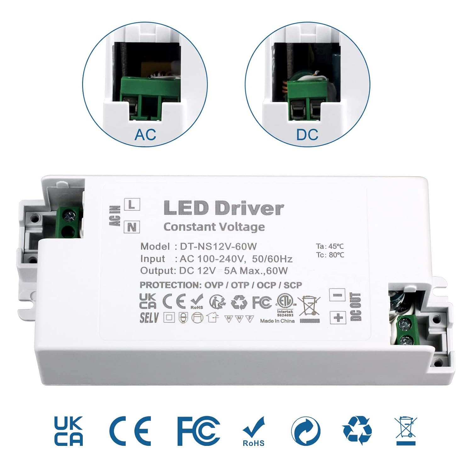 Thumbnail 1 de VARICART 12V 60W LED Driver (240V to 12V DC) Constant Voltage Transformer