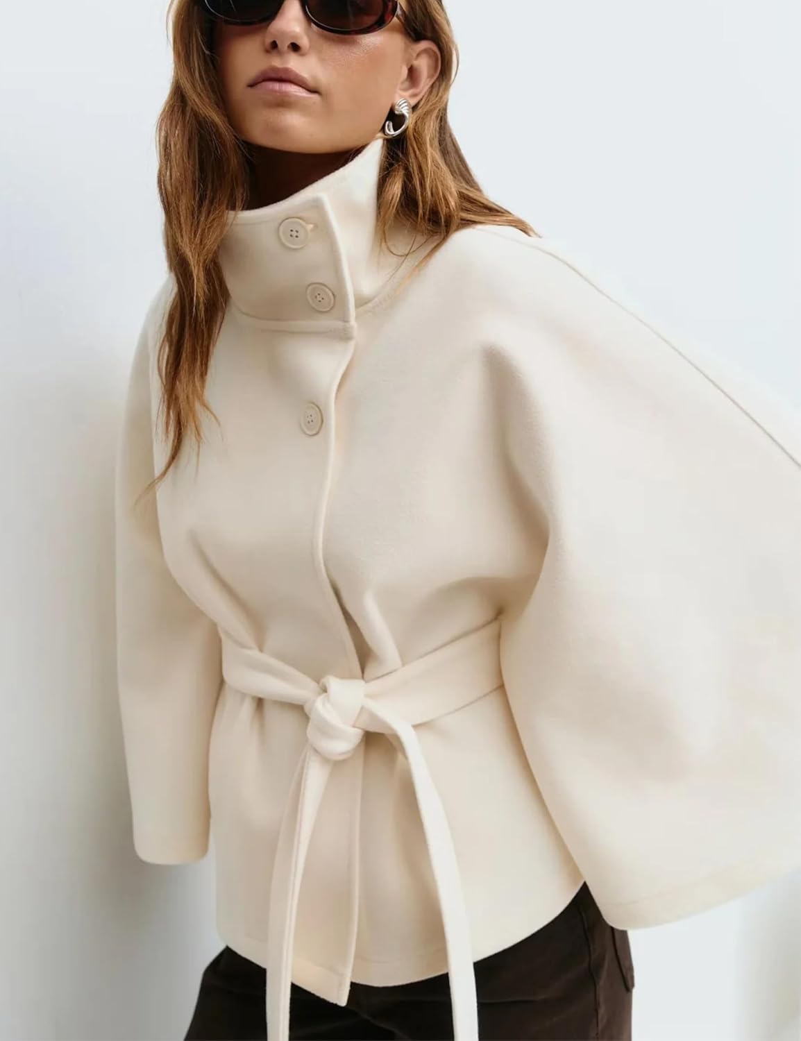 Detalle 2 de Hooever Women's Wool-Blend Cape Coat