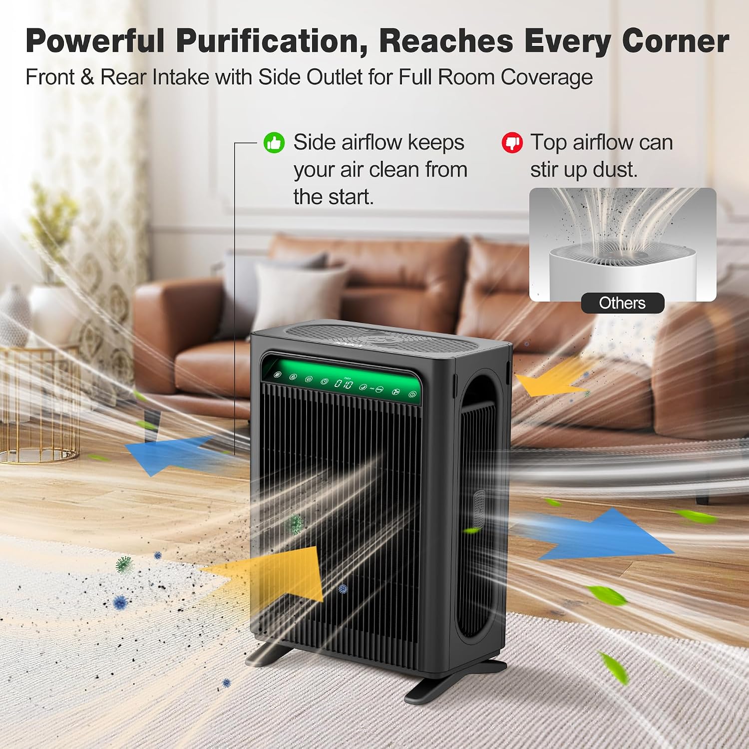 Detalle de KNKA APH4000 Air Purifier with Dual Filters, Pet Mode and AQI Display