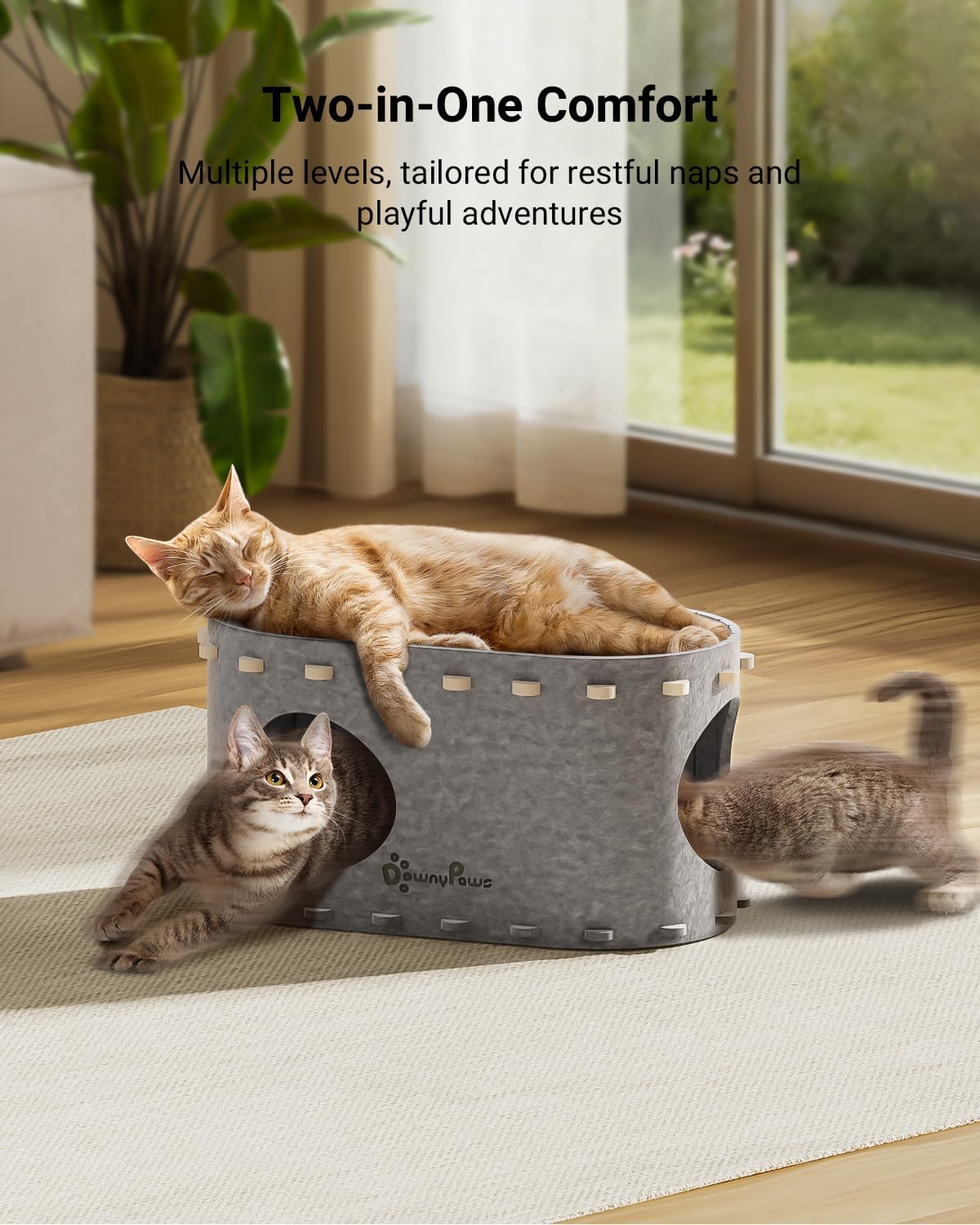 Detalle 2 de DownyPaws Cat Cave Bed, Light Gray