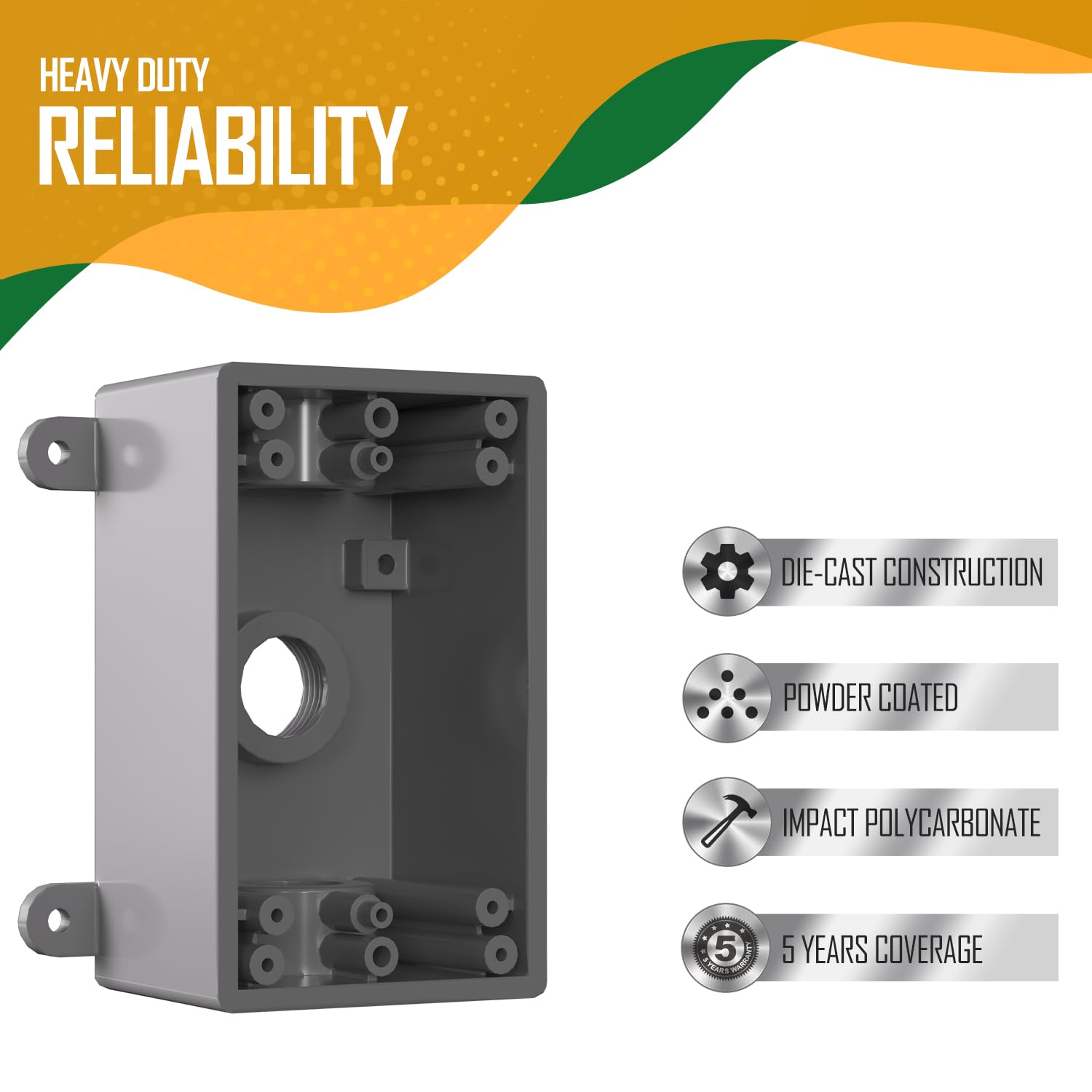 Detalle 2 de JC-LGL dc6d323f-39a2-49c1-8b98-da547eb9146a 1-Gang Weatherproof Outlet Box