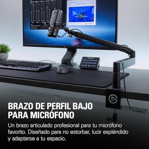 Detalle de Elgato Wave Mic Arm LP: brazo articulado de perfil bajo para micrófono