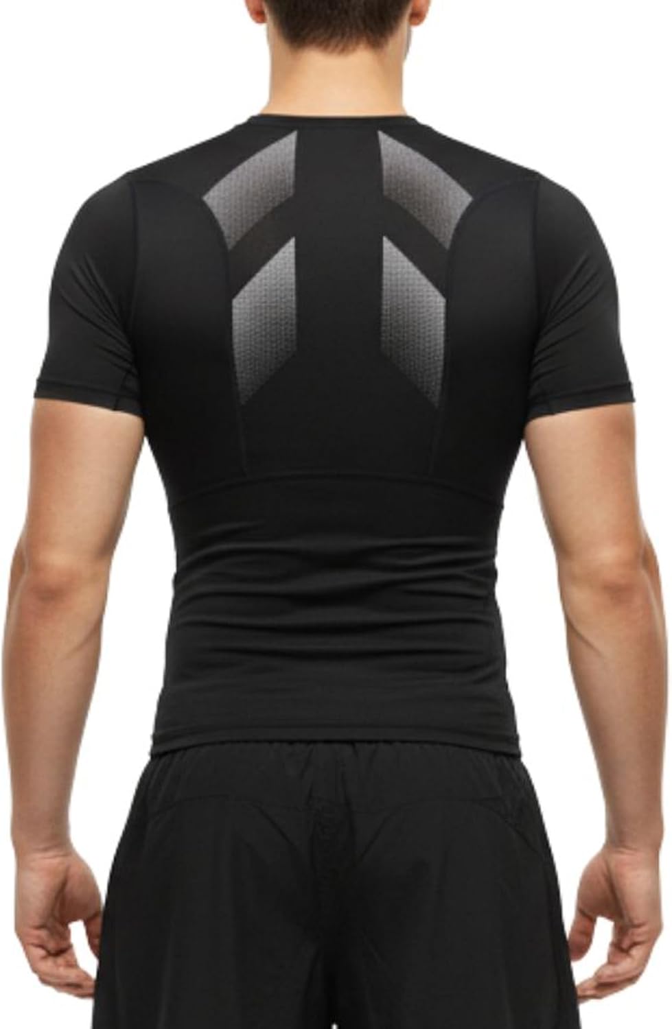 Detalle 2 de AMZSPORT Maglietta a Compressione Uomo a Manica Corta: baselayer sportivo per corsa, ciclismo e palestra