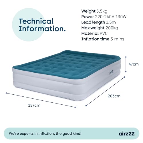 Thumbnail 8 de airzzZ SlumberPlus Double Airbed with Built-In Pump