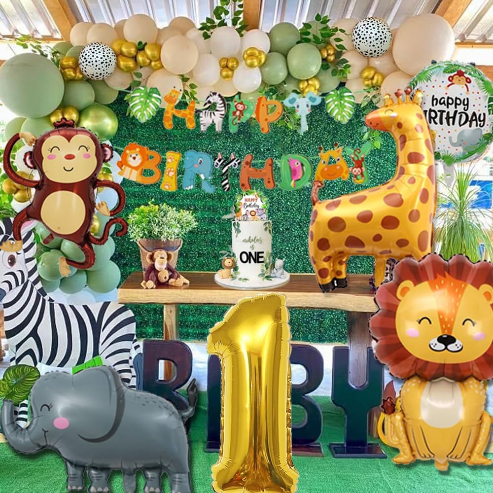 Thumbnail 3 de 1st Birthday Jungle Safari Decorations for Boys and Girls by FUBABCO