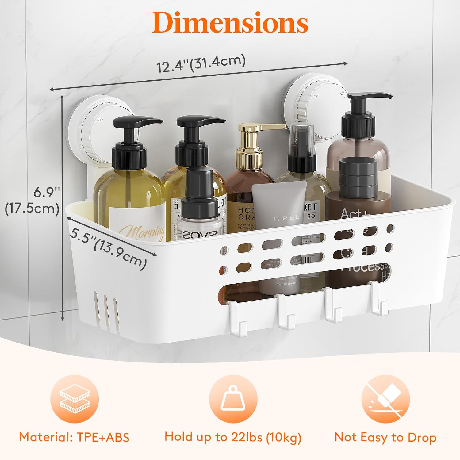 Detalle de Lifewit Panier de Douche à Ventouses 31 cm