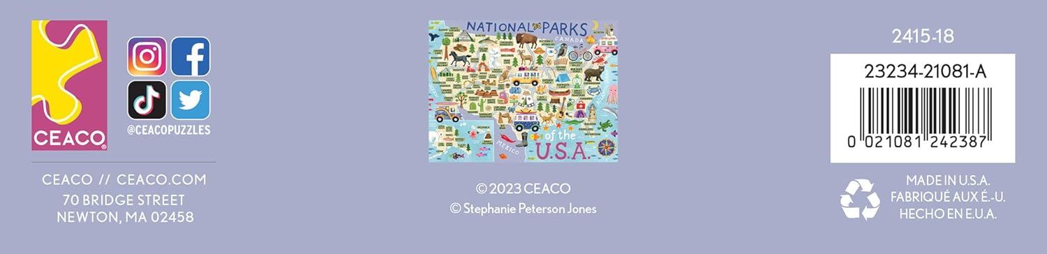 Thumbnail 6 de Ceaco National Parks Map 500 Piece Jigsaw Puzzle