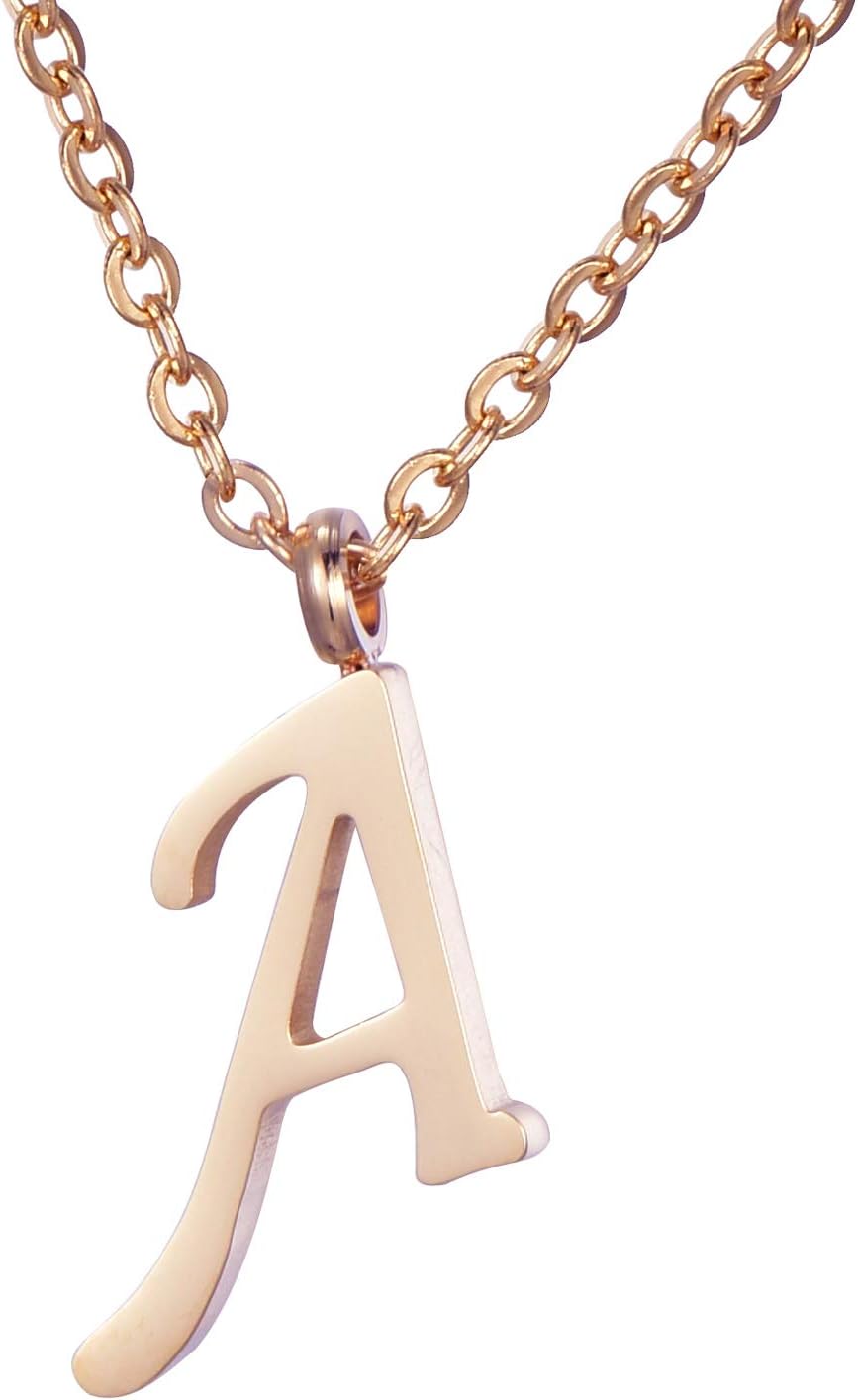 Detalle de Morella Collana da Donna in Acciaio Inox Oro Rosa con Ciondolo Lettera