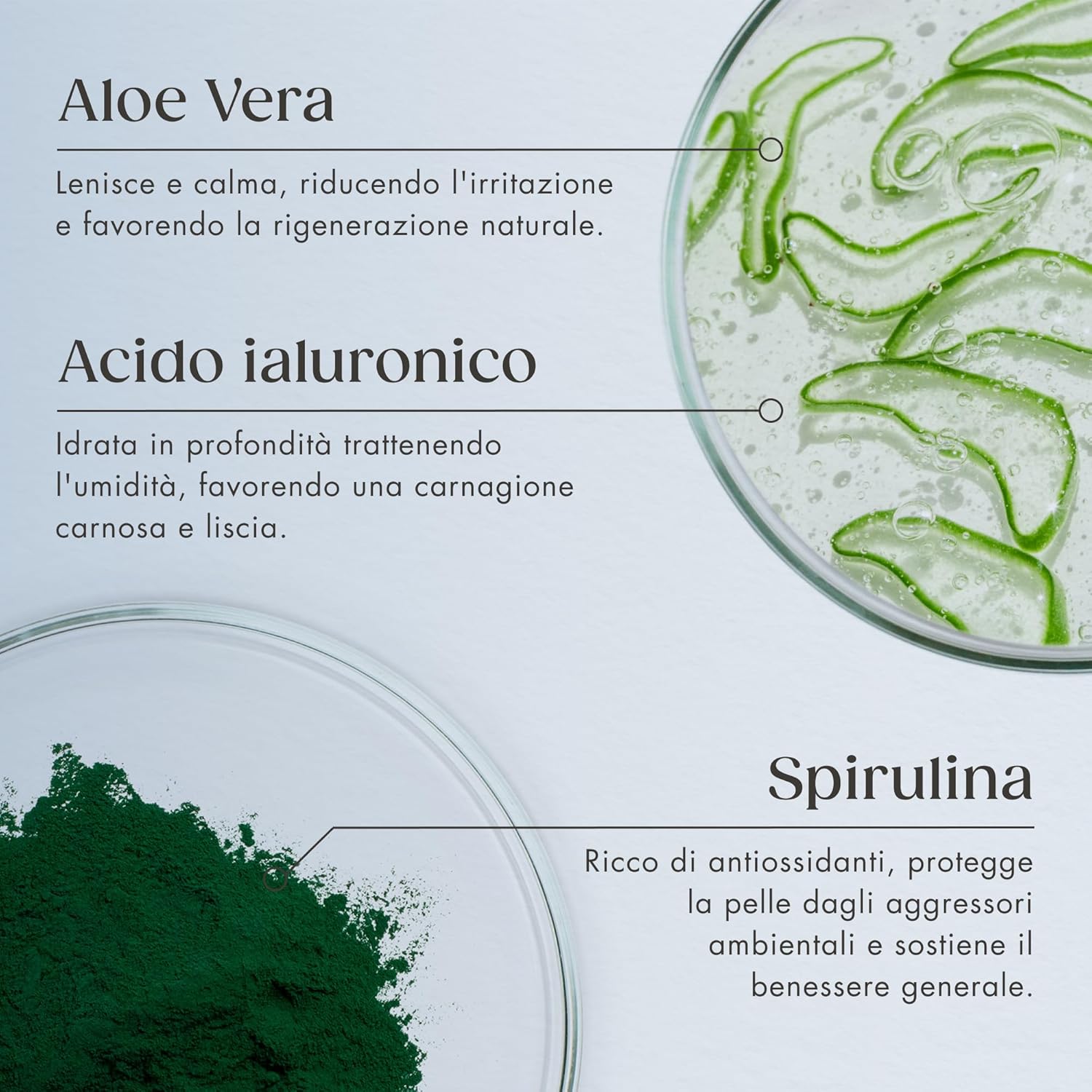 Detalle de Satin Naturel Siero Acido Ialuronico ad Alta Efficacia 100 ml – Idratazione 24 h e Azione Anti-Age