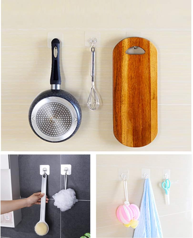 Thumbnail 6 de Lamondre 30pcs Sticky Hooks: transparent self-adhesive wall hooks for kitchen and bathroom