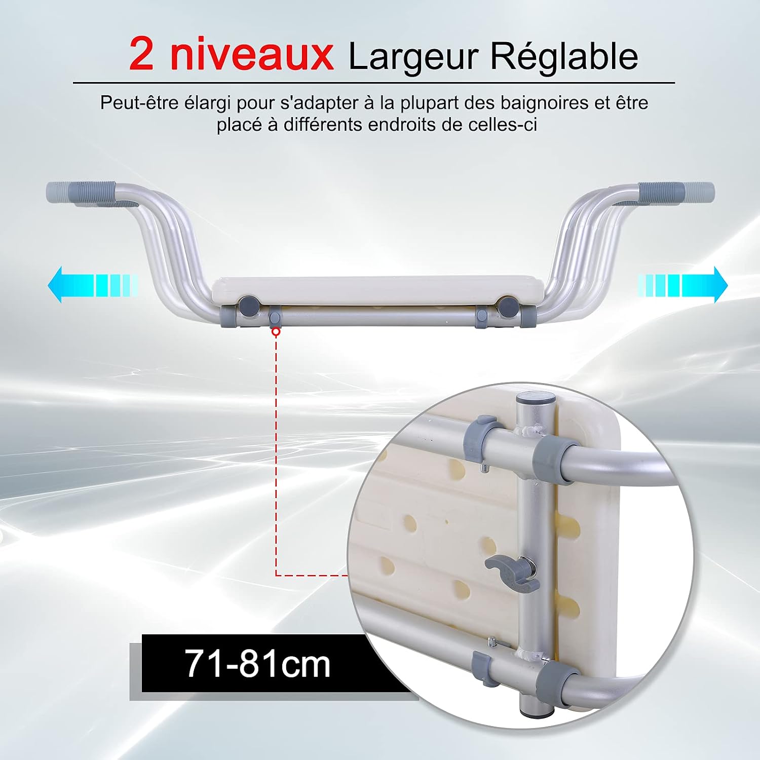 Detalle 1 de HOMCOM Siège de Bain Suspendu réglable