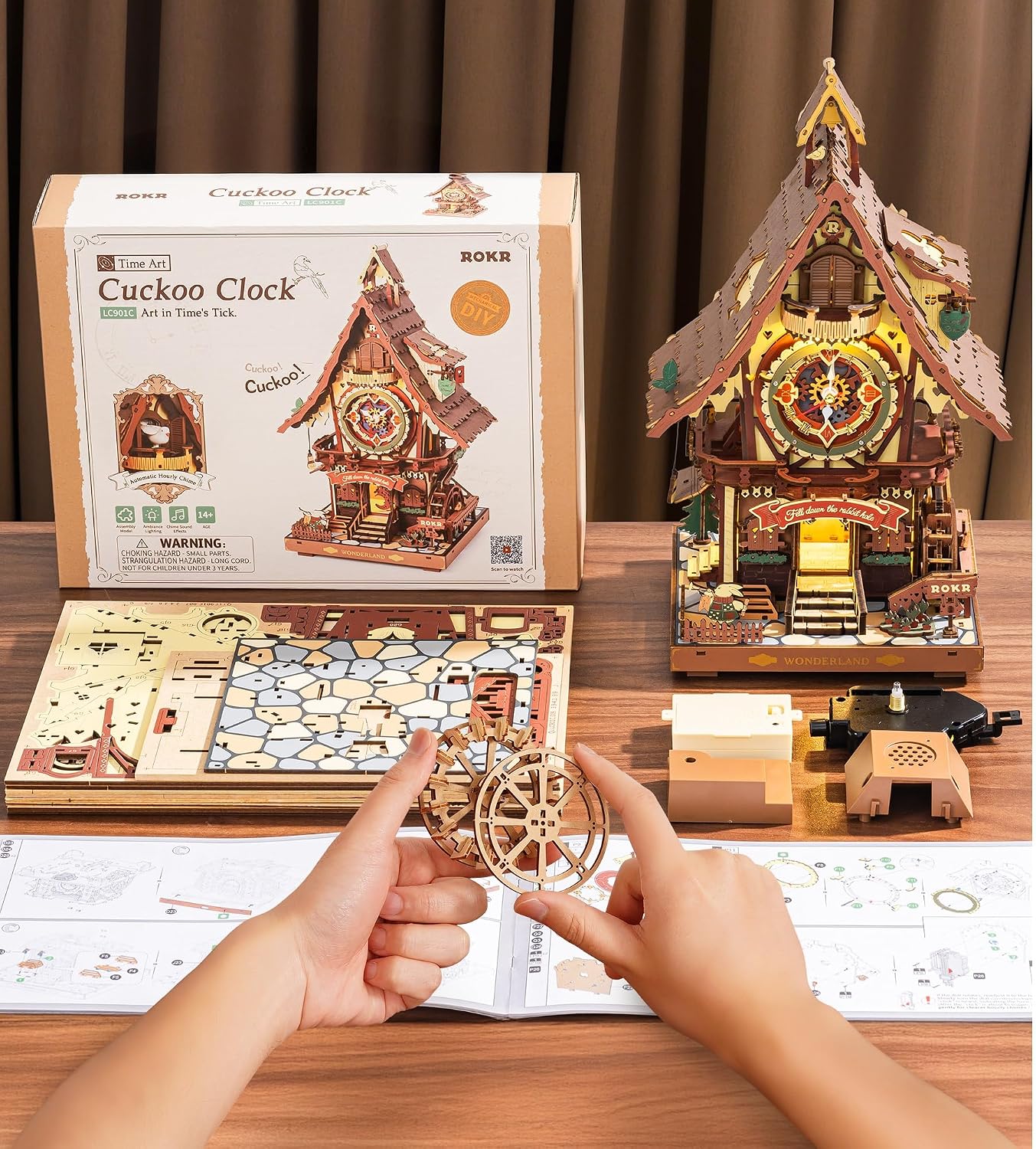 Thumbnail 5 de ROKR LC901C Cuckoo Clock 3D wooden puzzle model 🧩