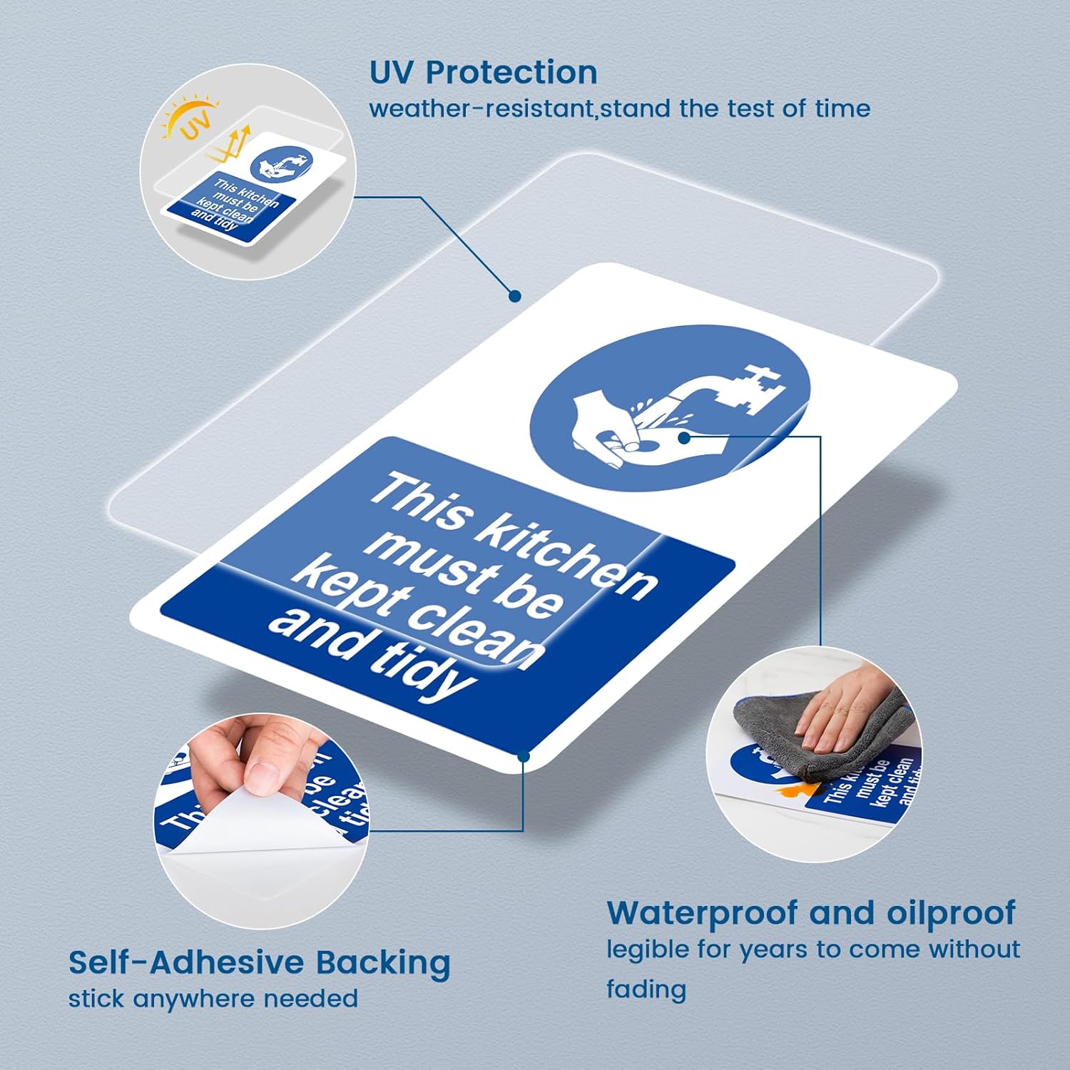Thumbnail 2 de Complete Kitchen Safety Signs Set 68-piece kit 🧾