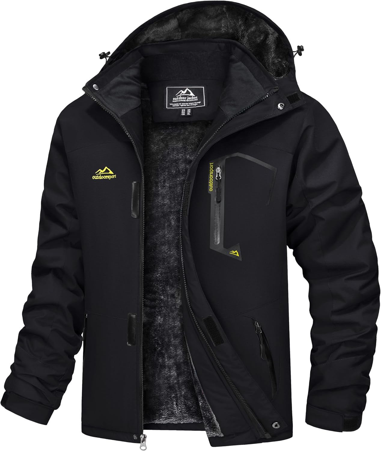 TACVASEN Men's Waterproof Fleece Mountain Jacket – Windproof Ski jacket