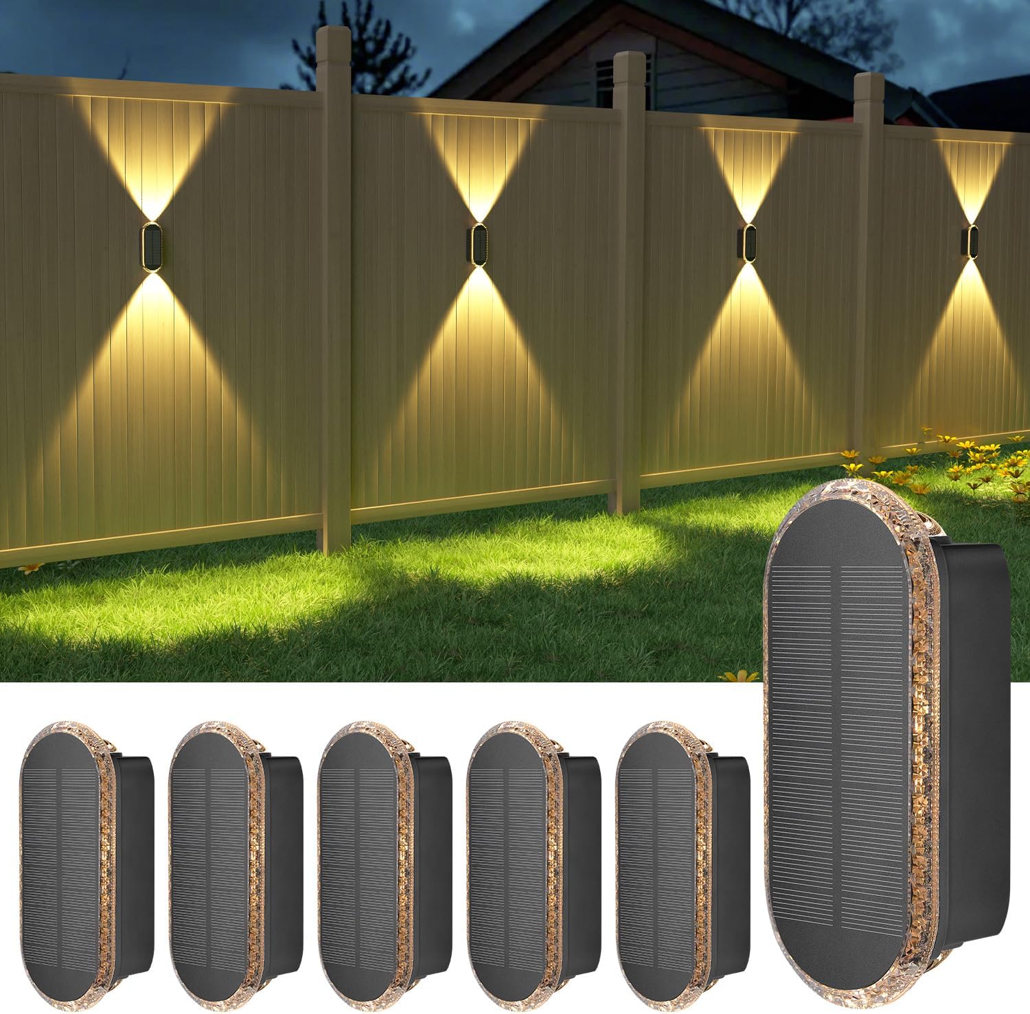 Thumbnail 5 de ELLASAY Solar Fence Lights 8PK 3000K–6000K