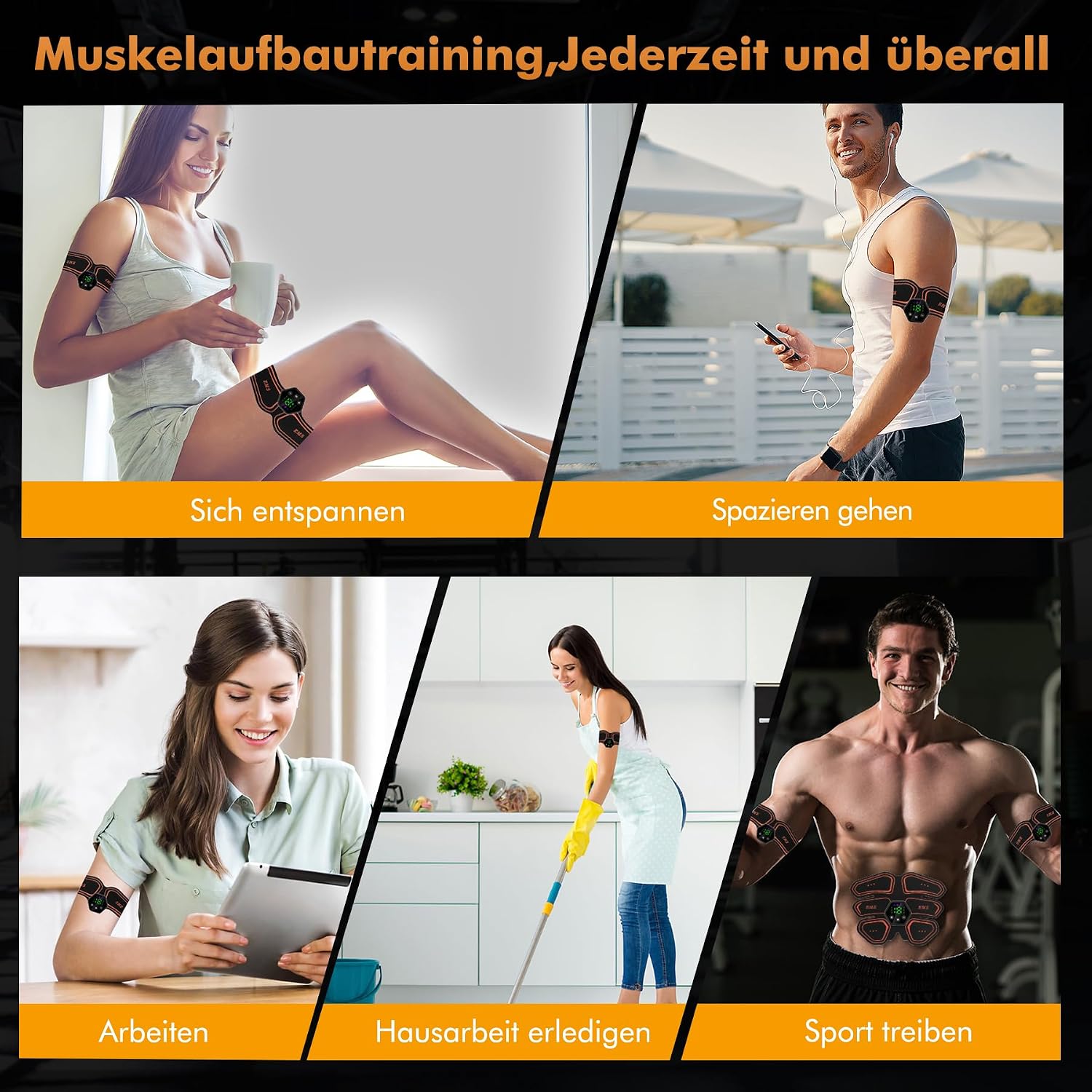 Detalle 2 de iWarmbase EMS Muscle Stimulator — Portable Six‑Mode Ab Trainer for Full Body Tonin