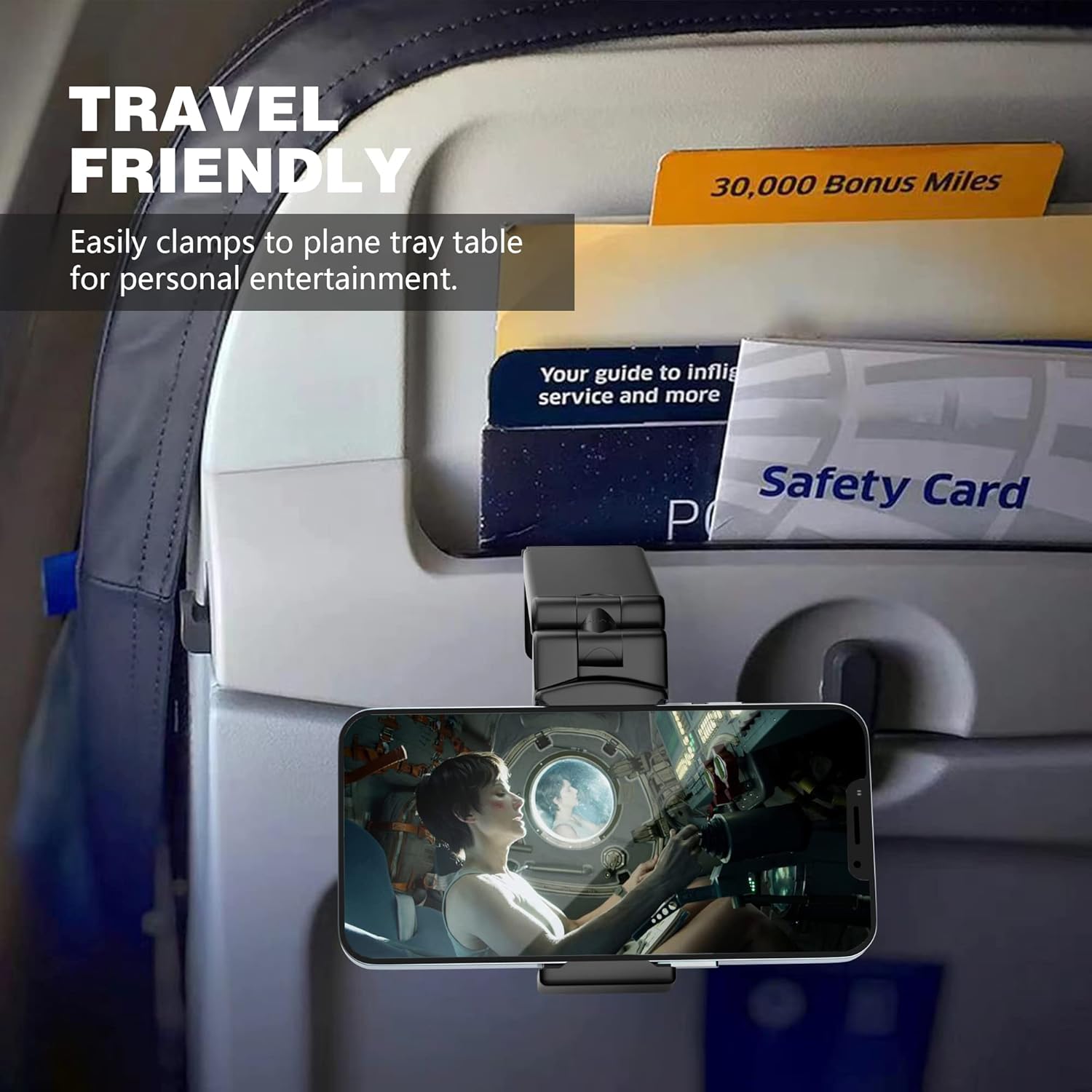 Thumbnail 6 de Perilogics Universal In-Flight Airplane Phone Holder Mount with Dual 360° Rotation