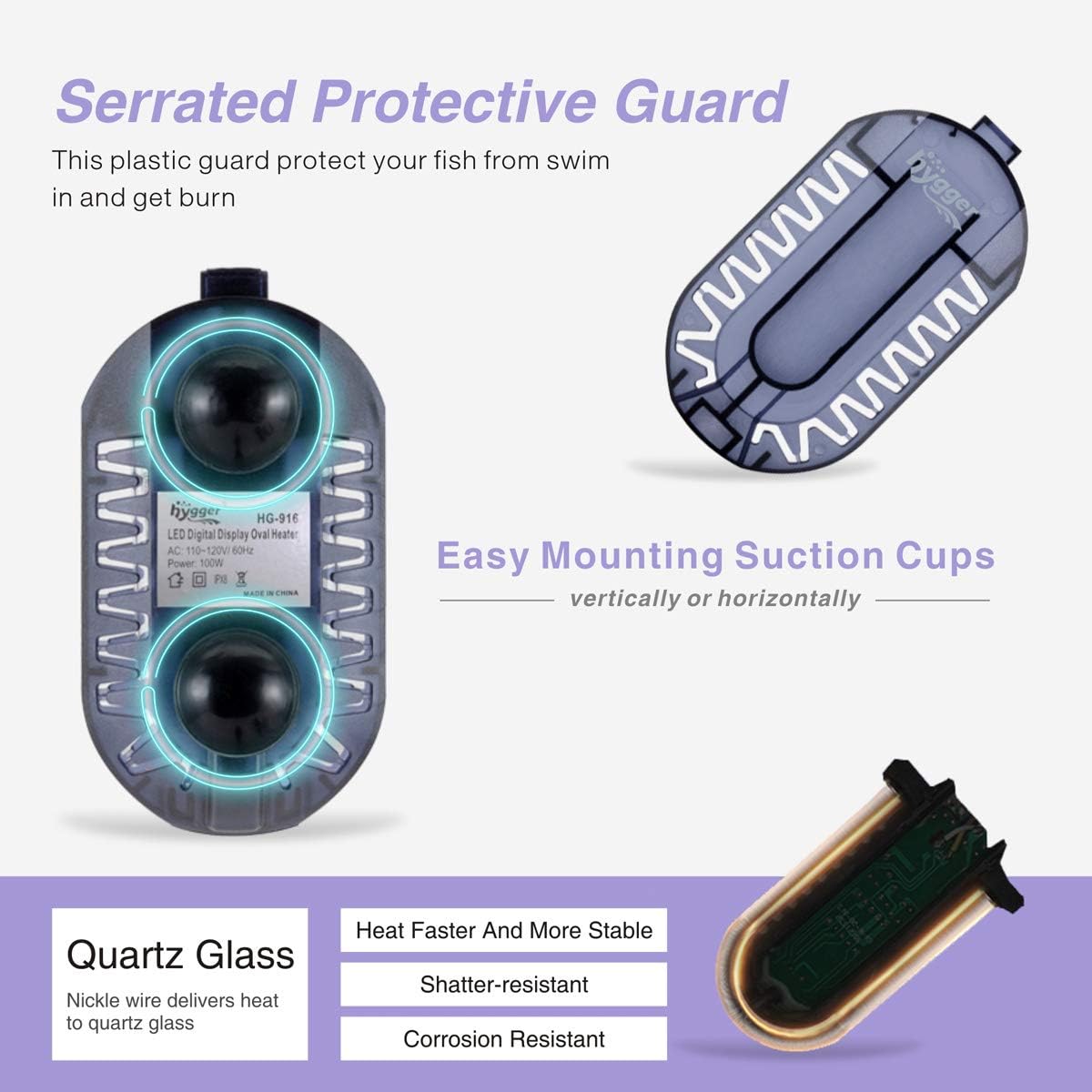 Thumbnail 3 de hygger Aquarium Heizung 50 W mit externem Controller und Thermometer (für 1–25 l)