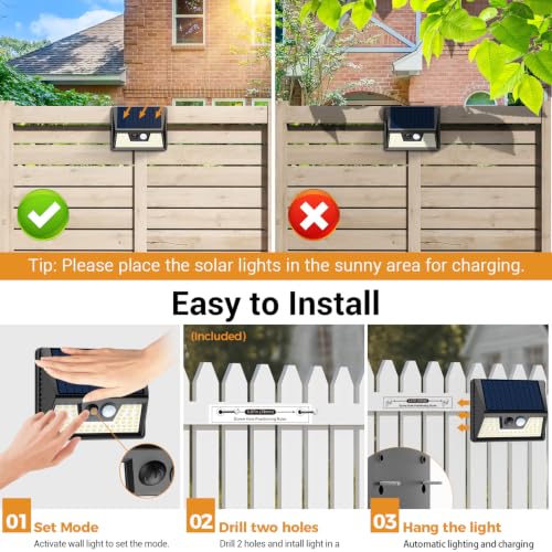 Thumbnail 6 de vighep Solar Lights Outdoor Garden 6 Pack: Weatherproof, Motion-Sensor Security Lights