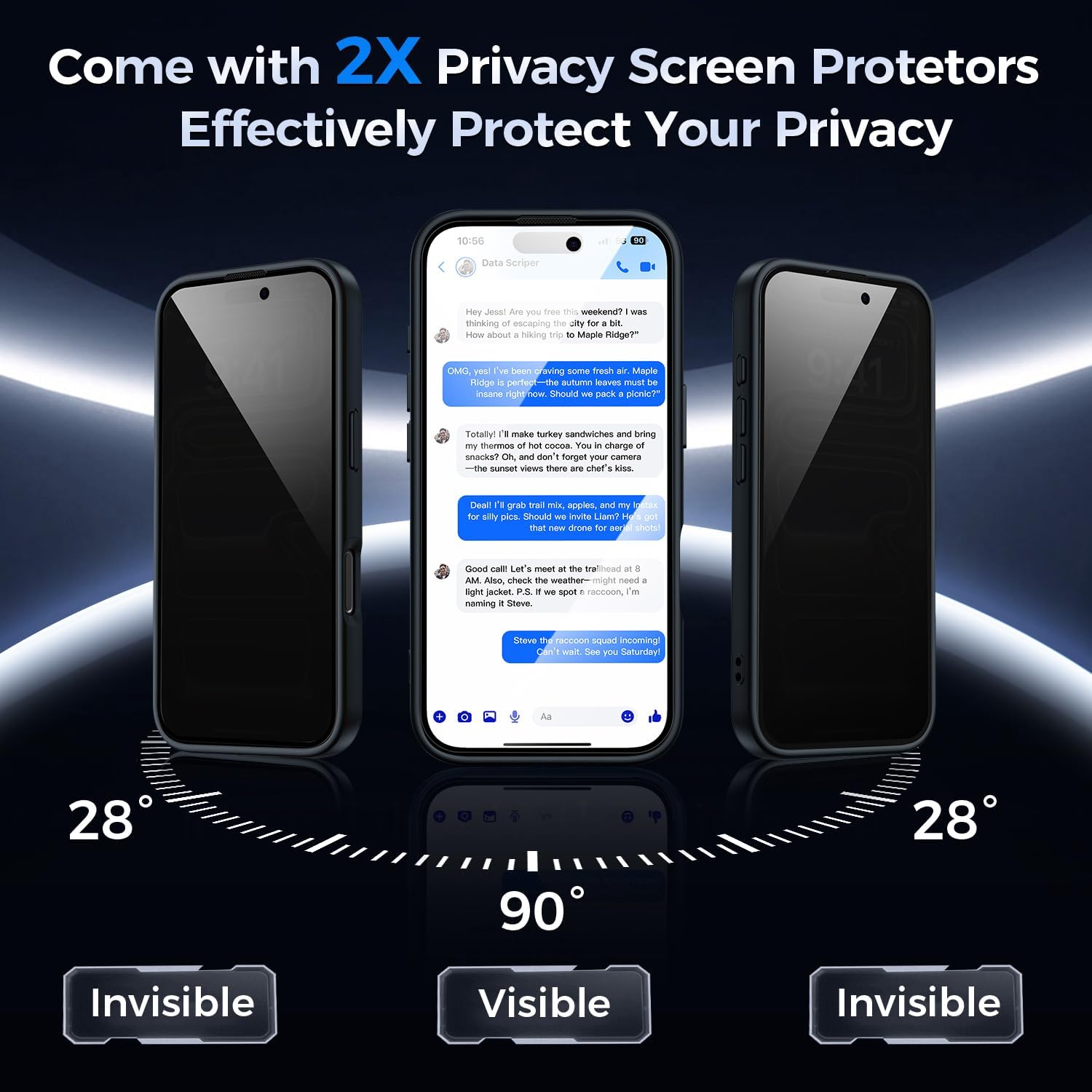 Detalle 2 de HeIssitot Magnetic iPhone 17 Pro Max Case with Privacy Screen X2